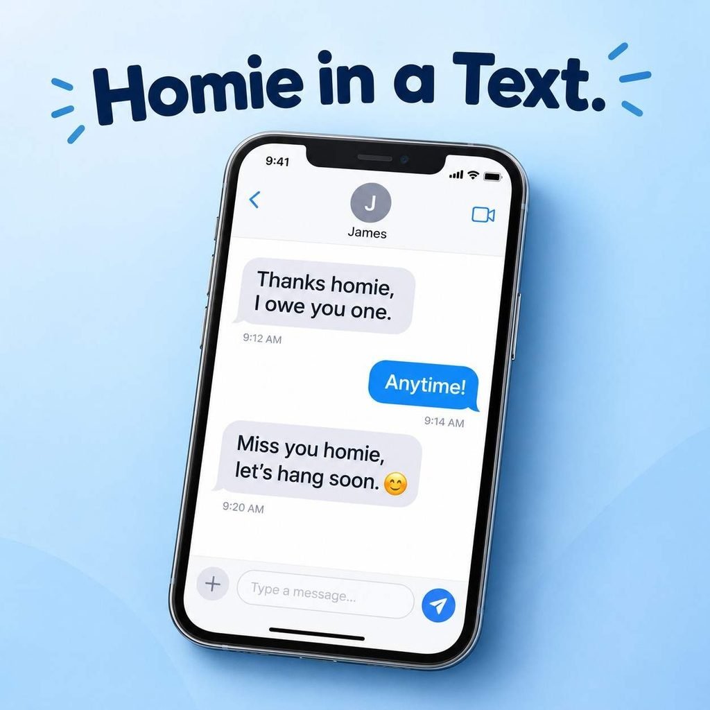 Homey or homie text message example showing how people use "homie" to talk to a close friend