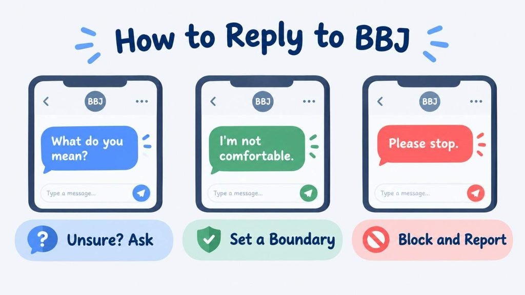 How to reply to bbj meaning in text: ask, set a boundary, or block the sender