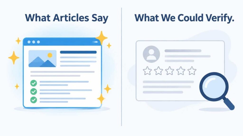 Comparison graphic showing claims versus verified facts in pixelspinx com reviews