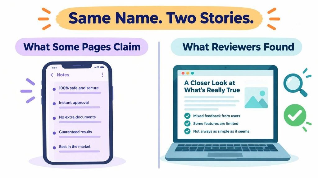Snapjotz com blog versus note app comparison graphic showing online claims and what reviewers found