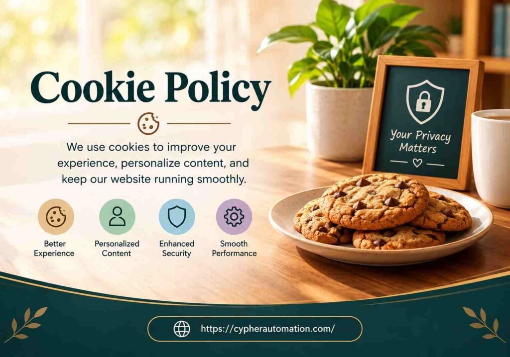 Cookie Policy page with privacy protection, website cookies, and cookie settings information