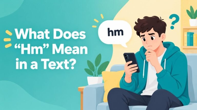 Person confused by a hm reply on their phone, showing what hm mean in a text