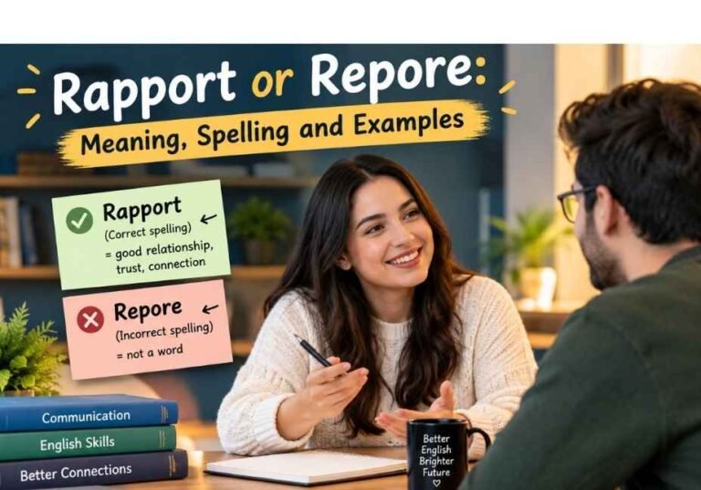Rapport or Repore meaning spelling and examples explained with correct English spelling and communication illustration
